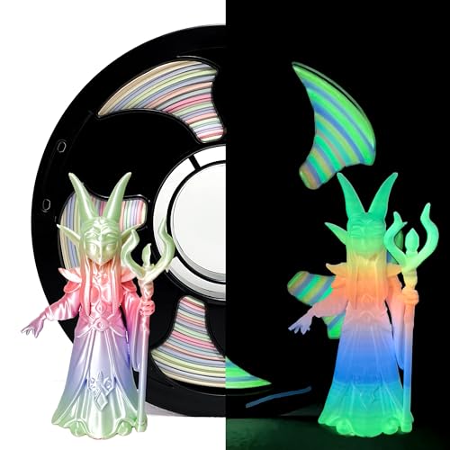 Rainbow Glow in Dark Silk PLA Marshmallow 1.75mm 1kg Luminous 3D Filament - color: B_pla-36 Pearl Glow Marshmallow