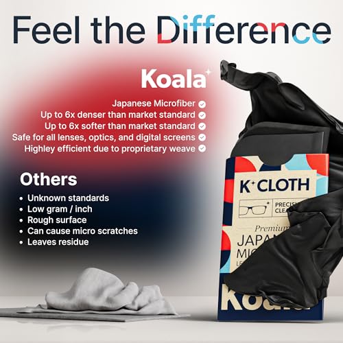 Koala Lens Cleaning Cloth | Japanese Microfiber | Black & Green (Pack of 6) - color: Black / Green, size: 6 Pack