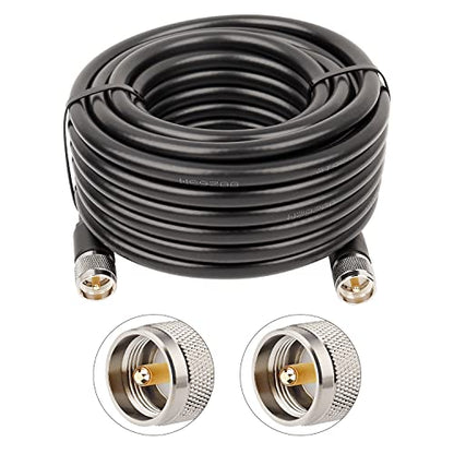 XRDS -RF PL-259 UHF CB Coax Cable 35ft, 50 ohm KMR400 PL-259 Male to Male Connector Low Loss Coaxial Cable for HAM & CB Radio, Antenna Analyzer, Dummy Load, AIS Antenna, SWR Meter - size: 35 FT