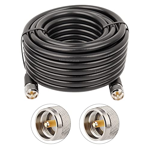 XRDS -RF PL-259 UHF CB Coax Cable 35ft, 50 ohm KMR400 PL-259 Male to Male Connector Low Loss Coaxial Cable for HAM & CB Radio, Antenna Analyzer, Dummy Load, AIS Antenna, SWR Meter - size: 35 FT