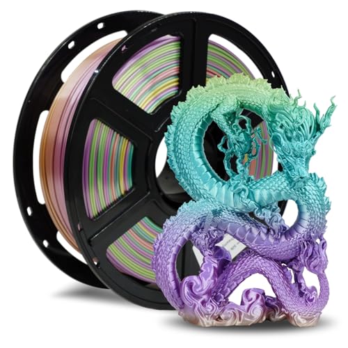 FLASHFORGE Silk PLA Filament 1.75mm, 3D Printer Filament 1kg (2.2lbs) Spool, Smooth and Silky Texture 3D Printing Filament, Dimensional Accuracy +/- 0.02mm - color: Dreamy Trio