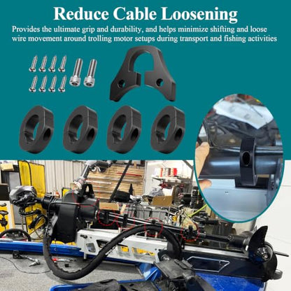 Cable Bracket/Organizer Clip w/Spacers & Screws Compatible with Minn Kota - color: Combo 2