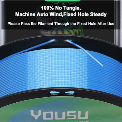 YOUSU 3D Printer Filament Silk PLA Filament Rainbow Color,1.75mm Tri Color PLA Filament 6kg Pack,1kg Spool. - color: 1-rainbow Tri Color Pack