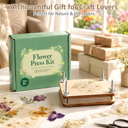MeRGBWLife Mini Flower Press Kit, Pocket Size Plant Press for Small Flowers, Leaves and Herbs, Portable Wooden Press for Travel, DIY Crafts and Beginners - size: 3.7"x2.5"