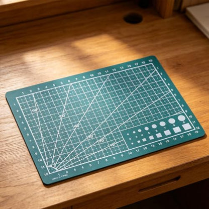 A5 Self-Healing Cutting Mat, Double-Sided Craft Mat with Grid Lines, Precision Rotary Cutting Board for Office Desk, Art Craft, Sewing, Hobby, and DIY Projects ﻿ (Green) - color: Green