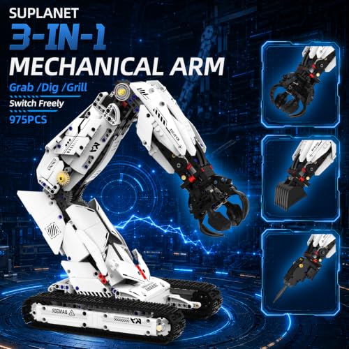3 in 1 Robot Arm Building Set for Kids Boys Age 8-14 with RC & APP