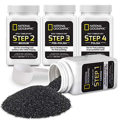 NATIONAL GEOGRAPHIC Rock Tumbler Grit and Polish Refill Kit - Tumbling Grit Media, Polish Up to 20 lbs. of Rocks, Works with any Rock Polisher & Tumbler Supplies - style: Bulk Grit Media