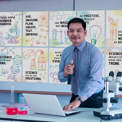 Decorably 12 Pun Chemistry Apparatus Science Posters for Classroom, 11x14in - size: 11 x 14 in