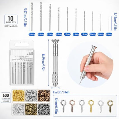Pin Vise Hand Drill Set (0.8mm-3mm), Hand Drill Manual