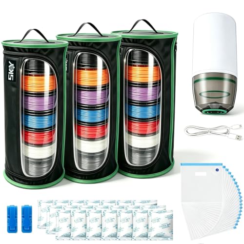 3D Printer Filament Storage Box with 21 Pcs Vacuum Storage Bags Kit-3 Pack - size: Handbag-3P
