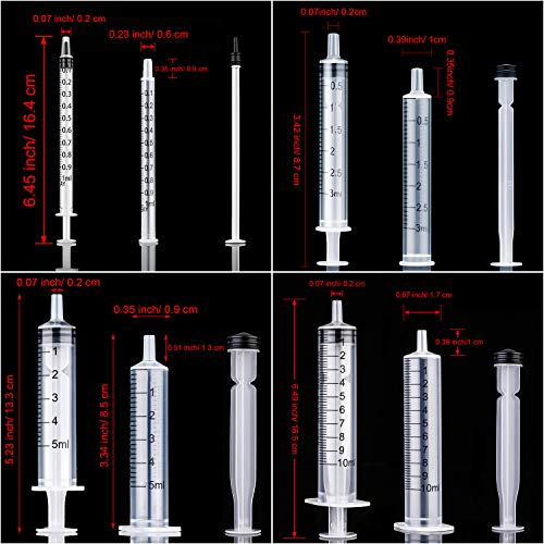 Frienda 20 Packs Syringes Without Needles,1 Ml/ 3 Ml/ 5 Ml/ 10 Ml - size: 1 ml/ 3 ml/ 5 ml/ 10 ml