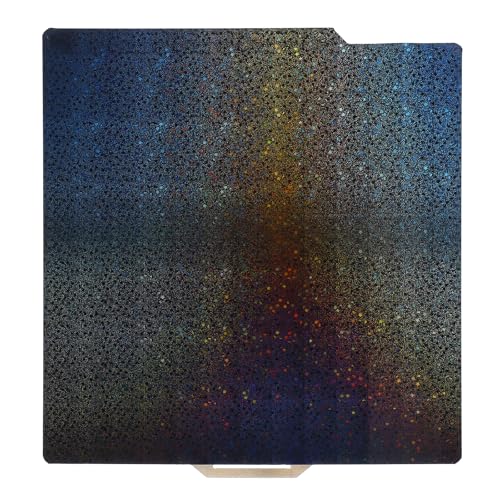 MECCANIXITY PEI and PEY Build Plate 257x257mm, PEI Gold and PEY Starry Sky Sheet Spring Steel Build Plate for Bambu Lab P1P/P1S /X1/X1C/A1 3D Printer - size: 257x257mm, style: PEI Gold and PEY Starry Sky