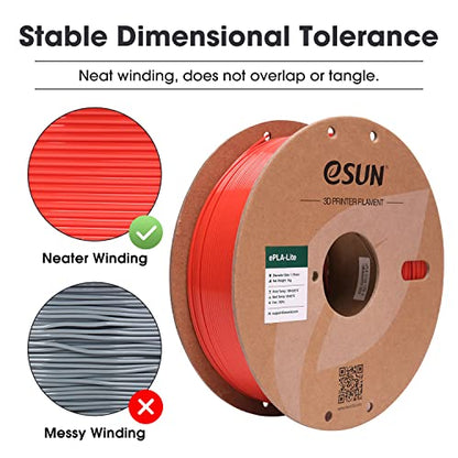 eSUN PLA Filament 1.75mm, High Toughness 3D Printer Filament Upgraded PLA Filament, Dimensional Accuracy +/- 0.03mm, 1KG Cardboard Spool (2.2 LBS) 3D Printing Filament for 3D Printers, Red - color: Red, size: PLA 1.75MM - 1KG