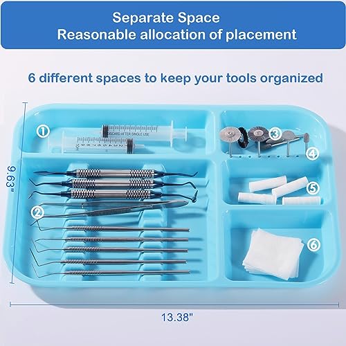 JMU 20 Pcs Sky Blue Dental Instrument Trays Size B 13.25" x 9.75" - color: Sky Blue, size: 20