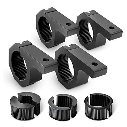 Nilight - 90020D 4PCS Mounting Bracket Kit LED Off-Road Light Horizontal Bar Tube Clamp Roof Roll Cage Holder,2 Years Warranty, Black - size: For 1"/1.5"/1.75"/2"Bar