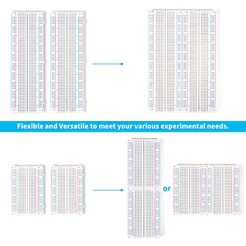 4PCS Breadboards Kit Include 2PCS 830 Point 2PCS 400 Point Solderless Breadboards for Proto Shield Distribution Connecting Blocks