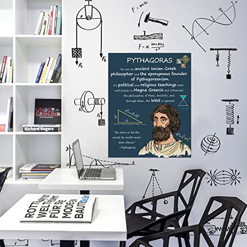 KALEFO 9PCS Science Posters Scientists Inspirational Quote Wall