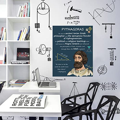 KALEFO 9PCS Science Posters Scientists Inspirational Quote Wall