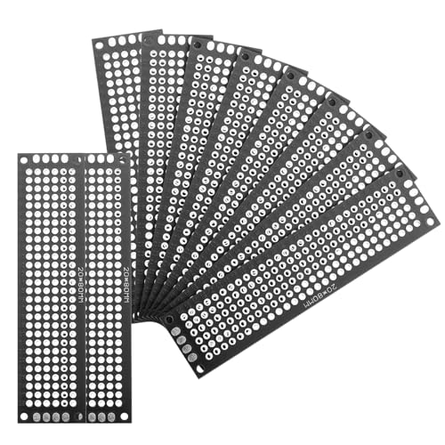 MECCANIXITY 10Pcs Solderable Breadboard, 3.15"x0.79" Double Sided Circuit Board Black Tinned PCB Board Small Prototype Board for DIY Electronics Projects Apply to Soldering Projects - color: Black Tinned, size: 3.15"x0.79"