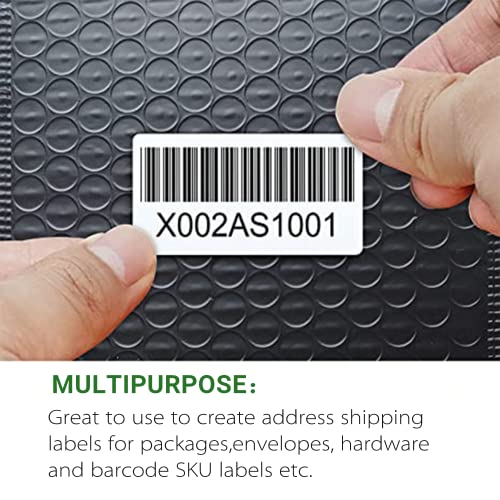 Hybsk 2x1 inch Direct Thermal Labels for Barcodes, Address, Compatible with Rollo Label Printer & Zebra Desktop Printers (2"x1",2 Rolls White) - color: 2 Rolls White, size: 2"x1"
