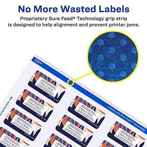 Avery® Printable Durable White Rectangle Labels, Sure Feed® Technology, 2" x 2-5/8", Waterproof Labels, Laser & Pigment-Based Inkjet Compatible, 1500 Total - style: 1,500 labels