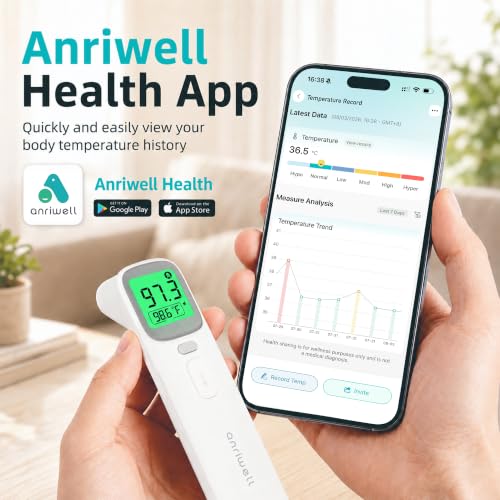 Baby Thermometer with Bluetooth App Tracking for Adults and Kids