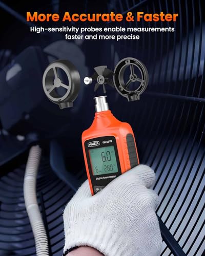 Anemometer with Backlit for HVAC, Drone, Sailing, Outdoor Activities - color: Orange