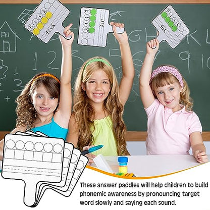 Seajan 12 Pcs Magnetic Answer Board Dry Erase Double Side Handheld, Classic - color: Classic Color