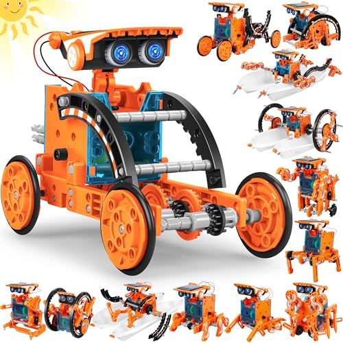 STEM 13-in-1 Education Solar Power Robots Toys for Boys Age 8-12 - color: Orange
