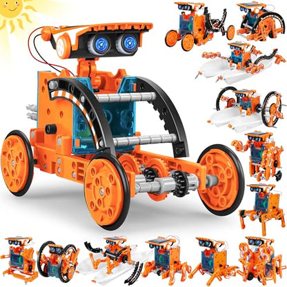 STEM 13-in-1 Education Solar Power Robots Toys for Boys Age 8-12 - color: Orange