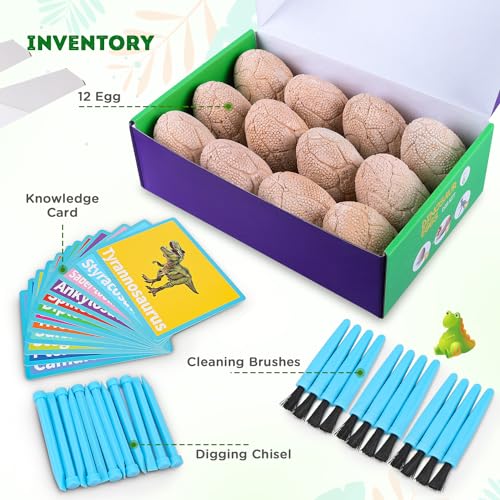 Dig Up Dinosaur Fossil Eggs, Easter Digging Toy for Kids 3-5 6-12