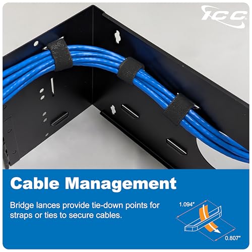 ICC 4U Hinged Wall Mount Rack Bracket, 6" Deep, 40 lb, Black, 2-Pack - size: 2 Pack, style: 4 RMS