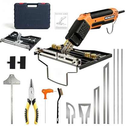 【New Model】 Foam Cutter Electric Hot Knife, Foam Cutting Tool Kit,Air Cooled 200W Styrofoam Cutting Tool Kit for Cutting Foam Board Insulation, EPP, EPS, XPS, EVA - color: C-orange Hot Knife Set (7 Blades)