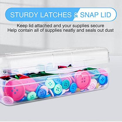 Sooez 6 Pack Pencil Case, Large Hard Pencil Box Bulk, Clear Crayon Box - color: Clear, size: 6 Pack
