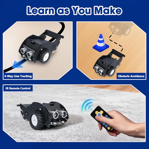 ACEBOTT Intelligent Transportation Kit + SharkBot, 2 in 1 Smart Robot Car Kit Compatible with Arduino & Scratch, STEM Toys Coding Robot Kit for STEM Classroom & Home Education,Gifts for Kids and Teens