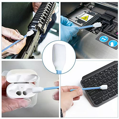 Foam Printer Cleaning Swabs Sticks - BIHYM Square Lint-Free Foam Tip Swab for Camera, Inkjet Printer, Painting, Optics Lens Equipment (200PCS) (Pack of 4) - size: 200PCS (Pack of 4)