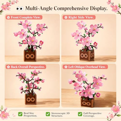Botanicals Peach Blossom Artificial Flowers Building Set - color: Cherry Blossom Pink