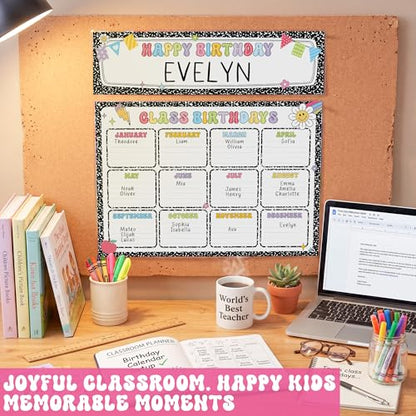 BEAWART Classroom Birthday Chart for Classroom, 2 Pack Composition Notebook - color: Composition Notesbook