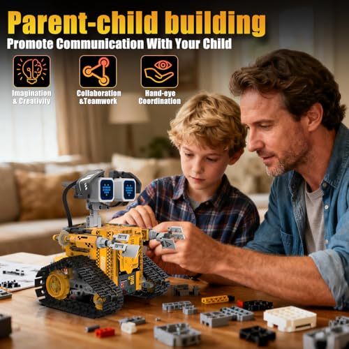 Gohero Robot Building Kit，5 in 1 STEM Toys for Boys Toys Age 8-10 with Remote & App Control，Robotics Technic Kits with 16 LED Expressions，Christmas & Birthday Gifts for Teen Boys & Grils (373 PCS)