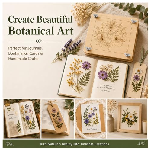 MeRGBWLife Flower Press - 11"x11" Wooden 10 Layer Flower Press Kit for Crafts Pressed Flowers & Plant Press, Scrapbooking, Bookmark Making, Wedding Bouquet Preservation, Dried Flowers - size: 11"x11"
