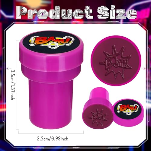 Cinrobiye 24 Pcs Hero Stampers Party Favor Set, Cute Superhero Stamps for Kids Birthday Party, Classroom Rewards, Carnival Prizes, Goody Bag Fillers, Super Hero Themed Party Supplies - color: Hero