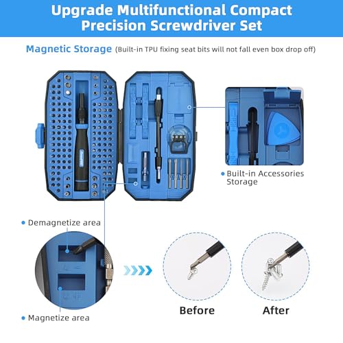 GRENPRO 152-in-1 Precision Screwdriver Set, Magnetic Computer Screwdriver Kit with Case,Perfect for Laptop, MacBook, Mobile, PS5, Xbox, PC, Glasses, Watches, Jewelry - color: Green Black
