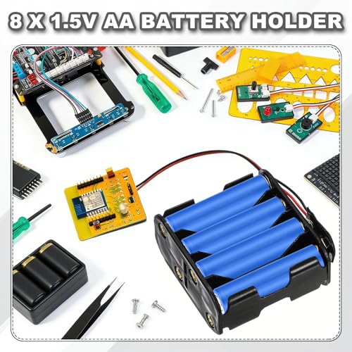 MECCANIXITY 2Pcs 8 x 1.5V AA Battery Holder with 9V I Type Snap Connector