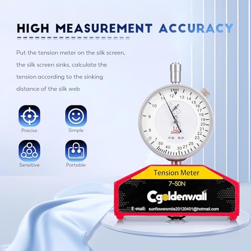 CGOLDENWALL High Precision Silk Screen Printing Tension Meter mesh tension meter Force Meter Tester Newton Tension Meter gauge measurement tool in silk print 7-50N