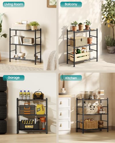 SONGMICS 3-Tier Storage Shelf, Steel Wire Organizer Rack - size: 23.6"W, style: 3-Tier