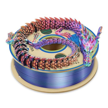 YOUSU 3D Printer Filament 1.75mm,Tri-Colors PLA Filament,Shiny Silk Coextruded PLA, Silk Green Purple Copper Filament, 1kg/2.2lbs - color: 1-green/Purple/Copper