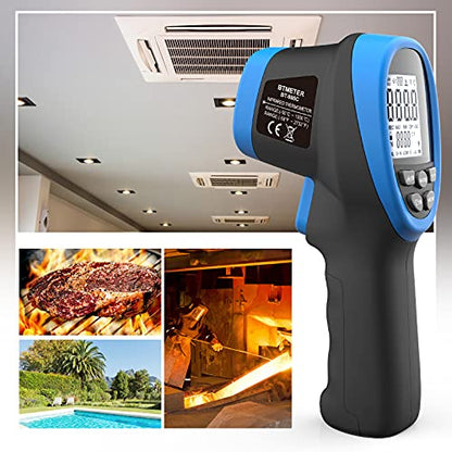 Infrared Thermometer Gun - BTMETER BT-985C Non Contact 16:1 IR Laser Temperature Gun Digital Instant Read -50℃~800℃(-58℉~1472℉) for Food Cooking Kitchen Grilling HVAC (NOT for Human Temp) - color: BT-985C(-58 ℉ to 1472℉)