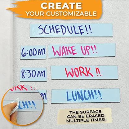 WOD MAG03-WOE Dry Erase Magnetic Whiteboard Strip Tape - 3 inch x 10 feet - Write On/Wipe Off for Labeling in Classrooms, Refrigerators, and Crafts - Glossy White Board - size: 3 In. x 10 Ft.