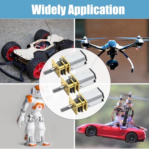 VIKKSAER 3Pcs DC 6V 100RPM 6mm N20 Singel Shafts High Torque Speed Reduction Motor with Metal Gearbox, Mini Metal Gearwheel Gear Motor, Micro Motor for DIY RC Toys