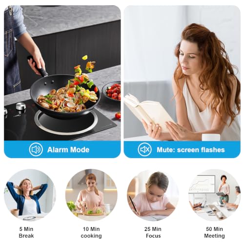 Rotating Cube Visual Countdown Timer 5, 25, 10, 50 Min Preset+Custom Mode - color: Black